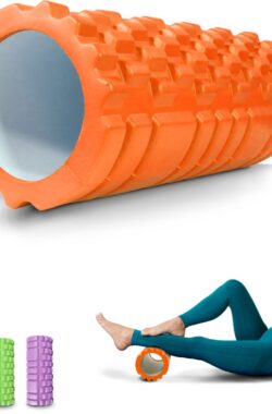 Mobiclinic® FitRoller – Foam Roller – Schuimroller en EVA-schuim – 14×33 cm – Pilates – Yoga – Rekoefeningen – Draagbaar – Multifunctioneel gebruik – Voor het hele lichaam – 3 Intensiteitsniveaus – Oranje
