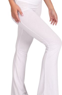 Namastae® Yoga legging dames hoge taille | Yogabroek | Licht uiteenlopend | Wit | Maat 40 | Maat L
