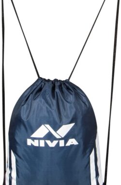 Nivia String Gym Drawstring Bag | Running | Polyester (Navy Blue, Standard) | Yoga | Shopping | Hiking | Camping | Small Backpack | Dori | Kit | Waterproof | Sports Bag | Lightweight