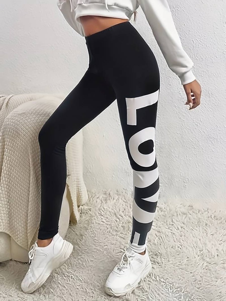 Sportlegging Dames - De beste shaping leggings die je billen liften- Yogalegging - Billen Lifting legging - Legging Zwart / Wit- Maat M
