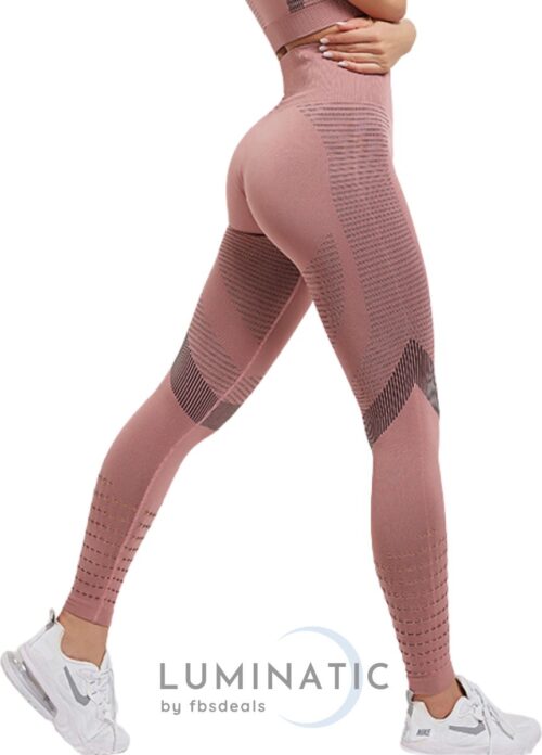 Sportlegging Dames - Fitness Legging - Yoga Legging - High Waist Sport Legging - Anti Cellulite - Shapewear Dames - Push Up - Butt Lifter - Sportkleding Dames - Booty | Luminatic® | Licht Koraal | M