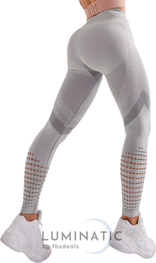 Sportlegging Dames - Fitness Legging - Yoga Legging - High Waist Sport Legging - Anti Cellulite - Shapewear Dames - Push Up - Butt Lifter - Sportkleding Dames - Booty | Luminatic® | Licht Grijs | S