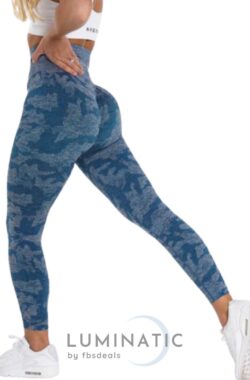Sportlegging Dames – Yoga Legging – Fitness Legging – Legging Dames – Sport Legging – Shapewear Dames – Camouflage Broek – Camo | Luminatic® | Blauw | S