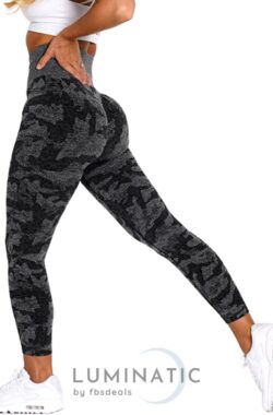 Sportlegging Dames – Yoga Legging – Fitness Legging – Legging Dames – Sport Legging – Shapewear Dames – Camouflage Broek – Camo | Luminatic® | Zwart | XS