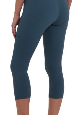 TCA Women’s Equilibrium Running/Yoga Capri Legging with Side Pocket – Atlantic Deep, M