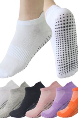 Antislip sokken – 6 paar – maat 35-40 – Huissokken Dames en Heren anti slip – Yoga Enkelsokken – Huissokken – Dames – Gripsokken – Yoga Sport sokken – 6 kleuren