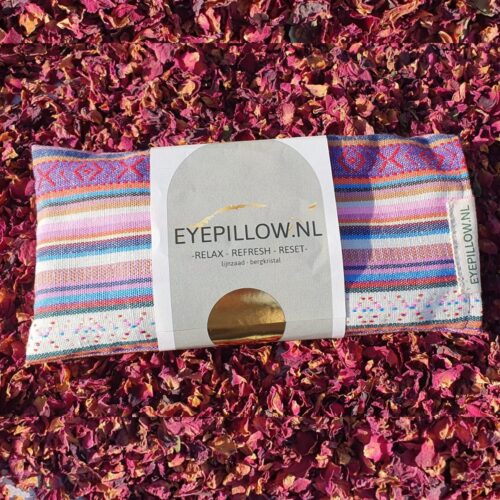 Eyepillow summer stripes bergkristal & lavendel