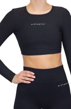 Fittastic Sportswear Longsleeve Backless Top Black – Zwart – M