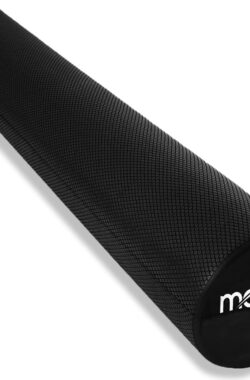 Foamroller voor zelfmassage en spierspanning – 90 cm x 15 cm, zwart – ideaal voor rug, benen, trainingen, sportschool, pilates en yoga