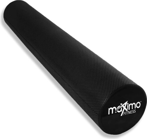 Foamroller voor zelfmassage en spierspanning - 90 cm x 15 cm, zwart - ideaal voor rug, benen, trainingen, sportschool, pilates en yoga