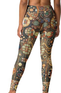 Gustav Klimt ‘Appelboom I’ (“Apple Tree I”) Beroemde Schilderij Yoga Leggings | Premium Kunst Yoga Legging Dames | L