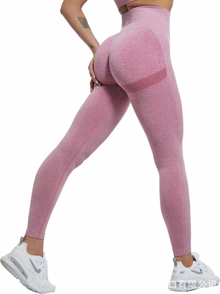 Gym Revolution - Sportlegging dames - Sportkleding dames - Sportbroek dames - Sportlegging - Push up - Shape legging - Sportlegging dames high waist - Hardloopbroek dames - yoga legging dames - Roze Maat M