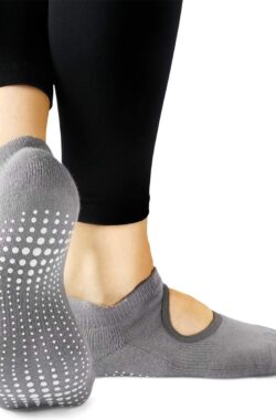 IBBO Shop – Premium Anti Slip Yoga Sokken – katoen sokken – Pilates – Piloxing – Ballet – dans sokken – maat 35 tot 40 – 1 paar – Grijs