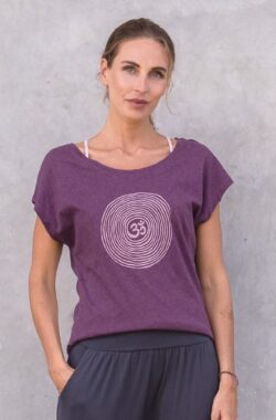 Jaya Biokatoen Om Yoga T-Shirt – Purple Melange