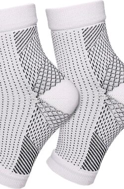 KANGKA Enkelsteun Sokken maat – S/M – Enkelbrace – Enkel Bandage – Voet brace – Enkelondersteuning – Unisex – Wit