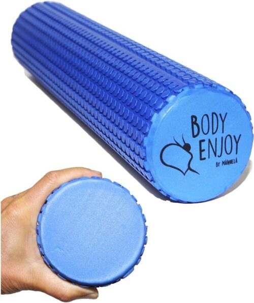 Medium fasciarol voor rug wervelkolommassage - rugstrekker Ø 95 cm x 43 cm (oceaanblauw) voor nek en rugpijn behandeling met yoga pilates fascia foam roller