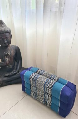 Yoga blok – Traditionele Thaise Kapok Yoga Ondersteuning Blok Kussen – Meditatie Kussen rechthoek – 35x15x10cm – Blauw