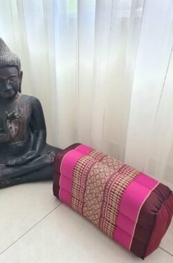 Yoga blok – Traditionele Thaise Kapok Yoga Ondersteuning Blok Kussen – Meditatie Kussen rechthoek – 35x15x10cm – Roze