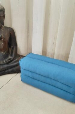Yoga blok – Traditionele Thaise Kapok Yoga Ondersteuning Blok Kussen – Meditatie Kussen rechthoek – 35x15x10cm – effen blauw