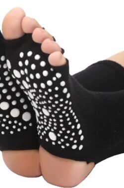 Yoga sokken met antislip – open hiel en tenen – zwart