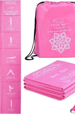 Yogamat voor dames, antislip oefenmat voor thuisgymnastiek, reisyogaset met stretchband voor yoga, pilates en fitness, 173 x 61 cm x 5 mm dik