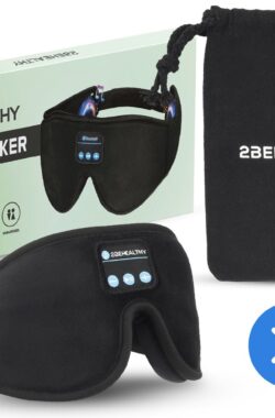 2BEHEALTHY® 3D Slaapmasker met Bluetooth voor vrouwen & mannen – Inc. luxe Opbergzakje – 100% Verduisterend – Oogmasker