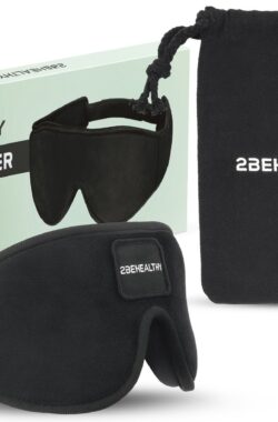 2BEHEALTHY® 3D Slaapmasker vrouwen & mannen – Inc. luxe Opbergzakje – 100% Verduisterend – Oogmasker
