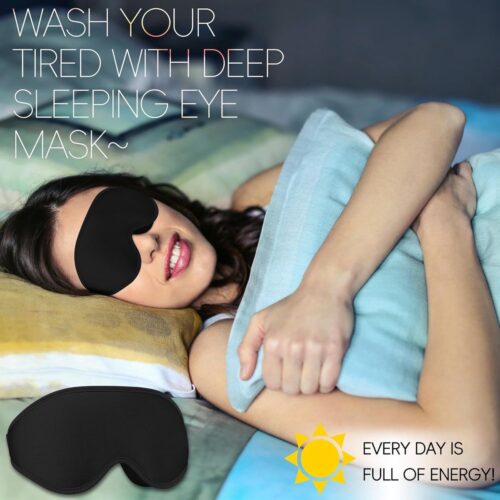 3D-slaapmasker met verstelbare riem, voorgevormd oogmasker voor zijslapers, slaapbril voor dames, comfortabel zacht, verduisterend voor slapen, reizen, dutjes, heren en vrouwen, zwart