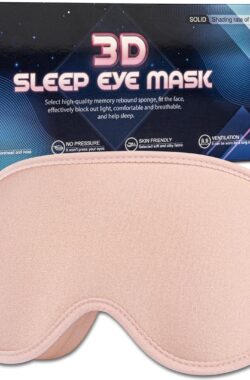 3D-slaapmasker met verstelbare riem, voorgevormd oogmasker voor zijslapers, slaapbril voor dames, comfortabel zacht, verduisterend voor slapen, reizen, dutjes, heren en vrouwen, roze