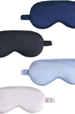 4-pack slaapmasker, zijden oogmasker, superzachte oogmaskers met verstelbare riem, lichtgewicht comfortabele blinddoek, perfecte blokverlichting voor nacht, reizen, dutje, meditatie (4 stuks)