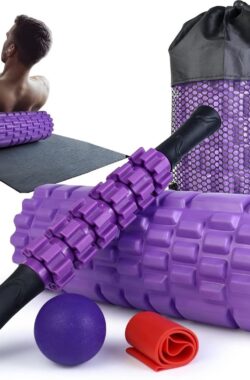 5-in-1 Fitness Foam Rollers voor Bericht Yoga Pilates – Schuimrollen Set – Paars stretching foam roller