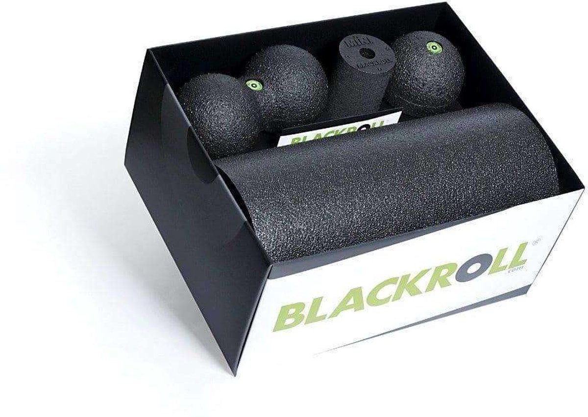 Blackroll Blackbox Set Zwart incl. Standard en Mini Foamroller, Bal 8 cm en Duobal 8 cm