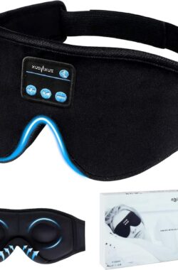 Bluetooth slaapmasker 3D oogmasker met hoofdtelefoon verstelbaar voor reizen Siesta Yoga zijslaper vliegtuig slaap meditatie dames heren zwart – comfortabel draagbaar.