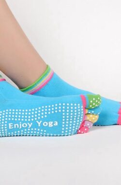 Finnacle – Antislip yoga sokken in blauw met kleurrijke tenen – Maat 36-40