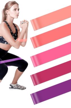Fitness weerstandsbanden met 5 niveaus – voor benen, billen, armen, fysio, pilates, yoga – inclusief instructiegids en draagtas