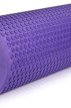 Foam roller voor pilates yoga en oefeningen – Massage roller 45 cm lengte – Diameter 15 cm – Violet stretching foam roller