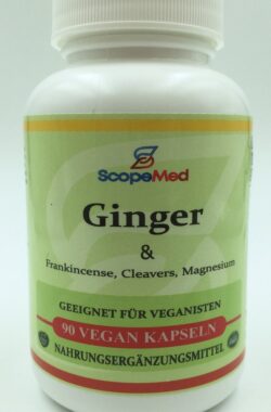 Ginger Plus – Ondersteuning van het lymfestelsel – Ondersteuning van de spijsvertering – Preventie van constipatie – Gember & Wierook & Kleefkruid & Magnesium