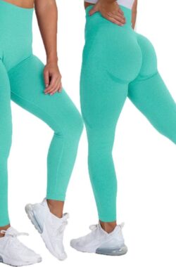 Gymlegging BUTTLIFT – Maat L – Turquoise – Groen – Pushup Legging – Fitness Legging – Sportlegging – Sportkleding – Yoga legging