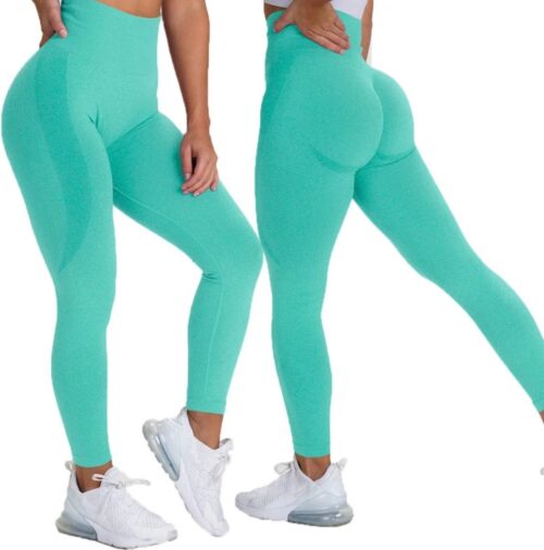 Gymlegging BUTTLIFT - Maat L - Turquoise - Groen - Pushup Legging - Fitness Legging - Sportlegging - Sportkleding - Yoga legging