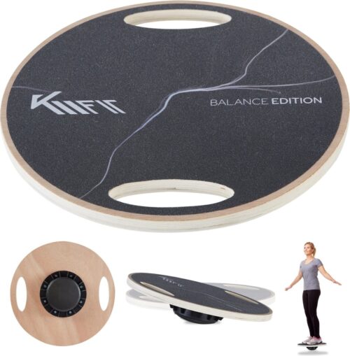 KM-Fit Balance Board - Balansbord - Hout - Cirkelvormig - ø 39,5cm - Houten balansbord - Pilates - Fitness - Stabiliteitstraining