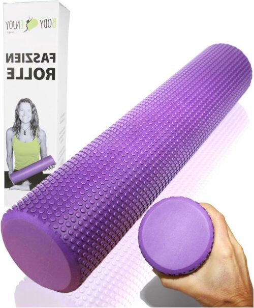Massage Foam Roller Soft Ø95x43cm paars - Back Zelfmassage Fasciarol - Nek Rug Stretcher - Triggerpoint Schuimrol EVA - Pilates Yoga stretching foam roller