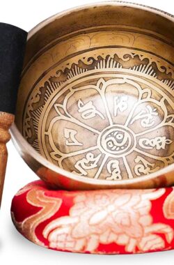 Metalen Tibetaanse Klankschaal Ambachtelijk Handgemaakt Nepal + Kussen Houten Hamer Lokta Doos Meditatie Healing E-book PDF singing bowl set