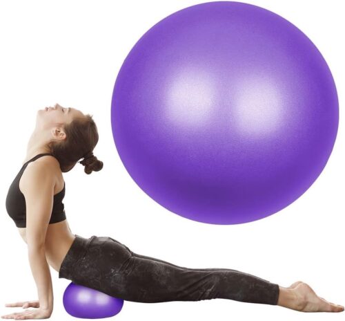 Mini-pilatesbal, kleine anti-burst oefenbal voor yoga, pilates, balans, fysiotherapie, stretching en core fitness, inclusief trainingsgids voor stabiliteitsbal