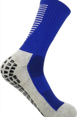 New Age Devi – Gripsokken – Sportsokken – Gripsokken Voetbal – Blauw/Wit – Grip Socks – Pilates Sokken – Yoga Sokken – Anti Blaren – One Size – Compressie – Voetbal