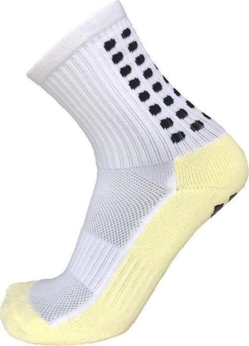 New Age Devi - Gripsokken - Sportsokken - Gripsokken Voetbal - Gripsokken Voetbal Wit - Grip Socks - Pilates Sokken - Yoga Sokken - Anti Blaren - One Size - Compressie: de perfecte sokken voor grip en comfort tijdens het sporten!