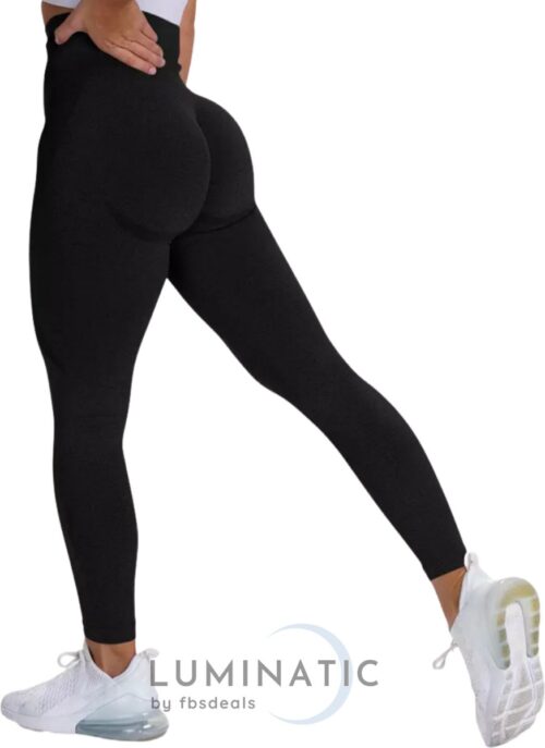 Perform Legging - Fitness Legging - Sportlegging Dames - Yoga Legging - High Waist Legging - Yoga Kleding Dames - Yoga Broek Dames - Sportkleding Dames - Sportbroek Dames - Legging & Shapewear Dames | Luminatic® | Zwart | M