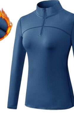 PureSquare – shirt lange mouwen – halve rits – Blauw – Maat M – buitensport – lopen – sport – fitness – yoga