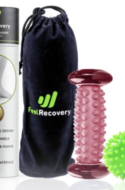 Set Voetmassage Roller voor Plantaire Fasciitis + Egelbal Massagebal voor Triggerpoints – Acupressuur Kit voor Voet, Hiel, Benen, Rug, Cellulitis & Pijnbestrijding (Roze)
