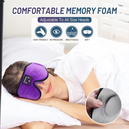 Slaap koptelefoon Bluetooth slaapmasker met luidsprekers verstelbaar voor slaapzijslapers vliegreizen yoga meditatie vakantie