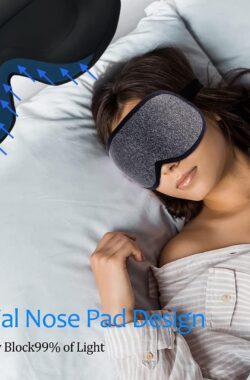 Slaap-oogmasker voor vrouwen mannen – zacht schuim comfortabel slaapmasker, oogdekking blinddoek bij nacht blok uit licht voor reizen yoga Nap, grijs